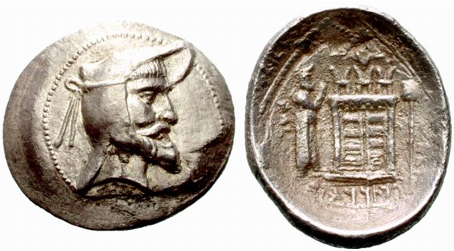 Type 526/530 tetradrachm; prs between standard and temple