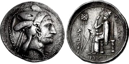 Type 511/514 tetradrachm; reverse king on throne